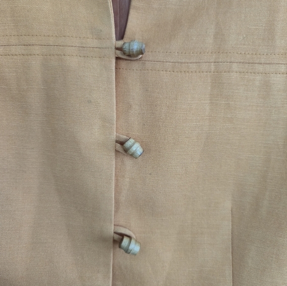 VTG Kasper ASL Linen Blend Jacket Women Sz 6P Orange Drum Rare Buttons Padded - Picture 5 of 11